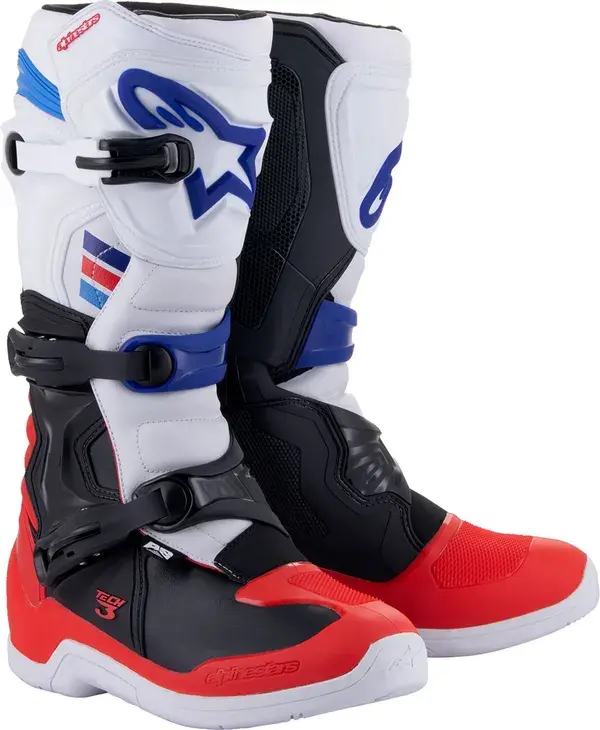 بوت ALPINESTARS TECH3 سفید/سرخ/نیلا 7
