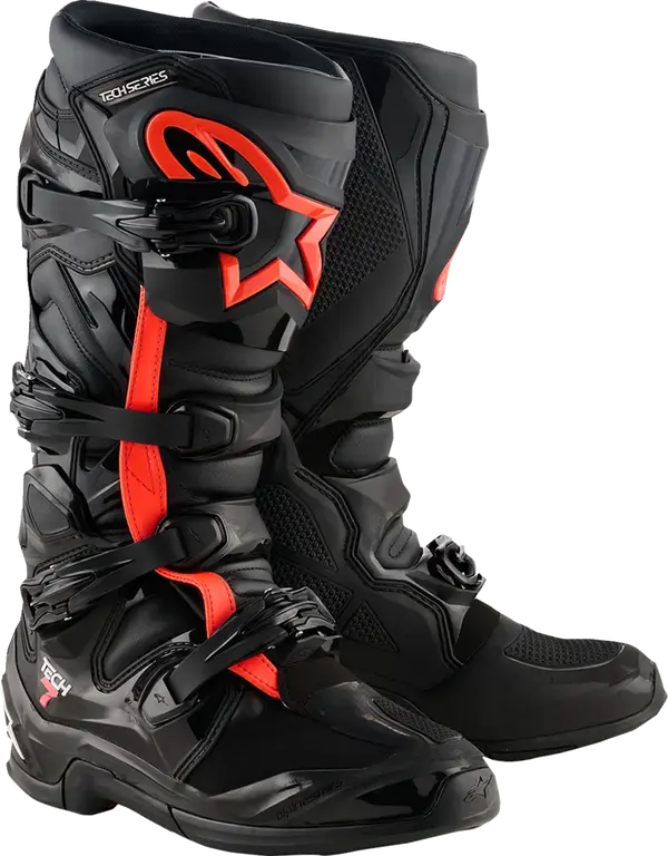 Alpinestars Tech 7 ブーツ ブラック/レッド フルオ 14