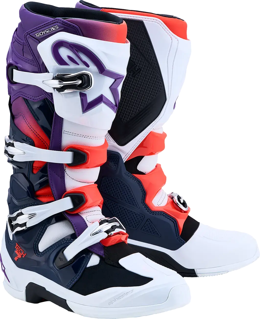 Stivali Alpinestars Tech 7 Purple Blue Fluo R per Offroad