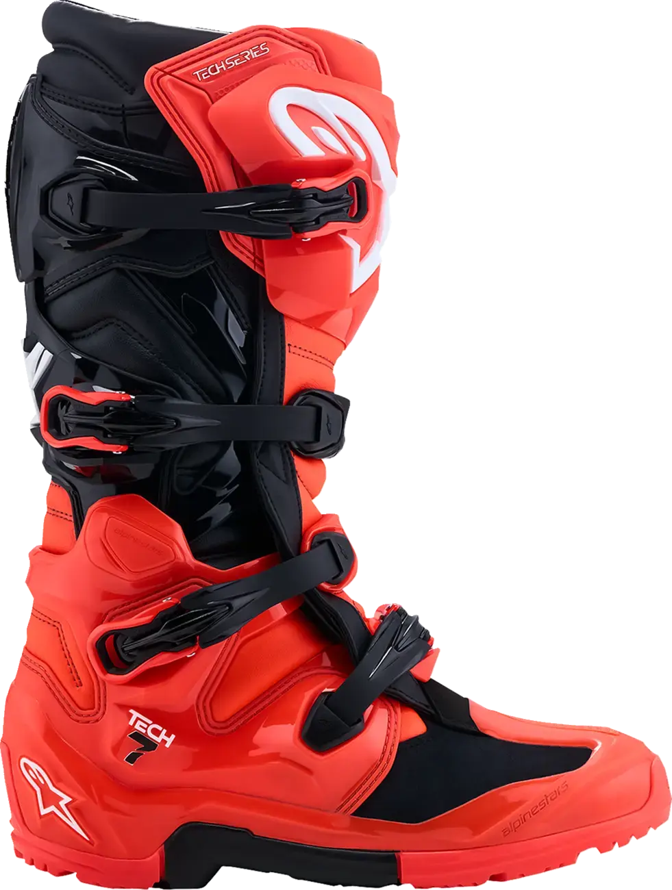 Stiefel Alpinestars Tech 7 Enduro Rot Fluo für Motocross — Ansicht 3
