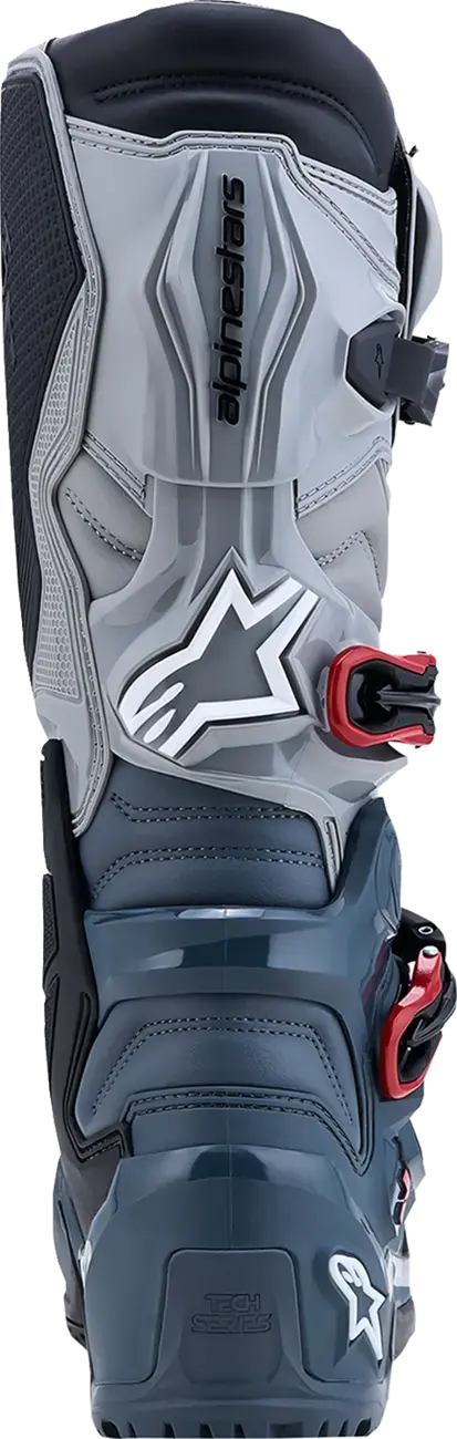 Alpinestars T7 Enduro Stiefel Grau/Rot für Motocross und Gelände — Ansicht 3