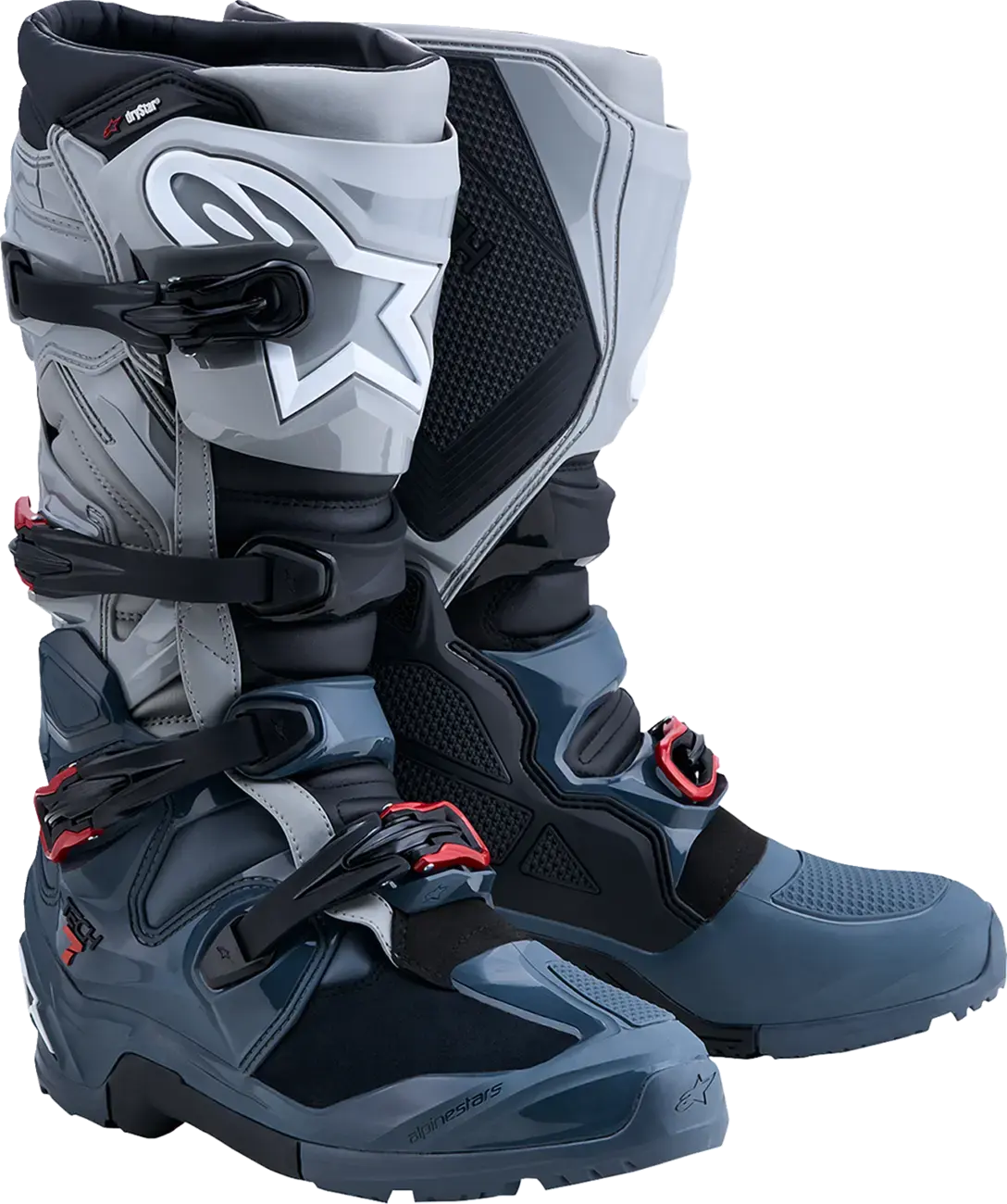 Bottes Alpinestars T7 Enduro Gris/Rouge pour Motocross