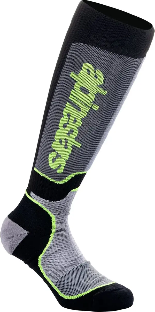Chaussettes MX Plus Alpinestars noir/gris/jaune M