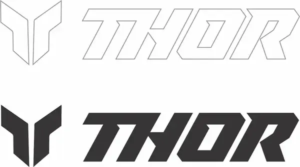 Autocolante Thor 6 peças 3 polegadas preto branco