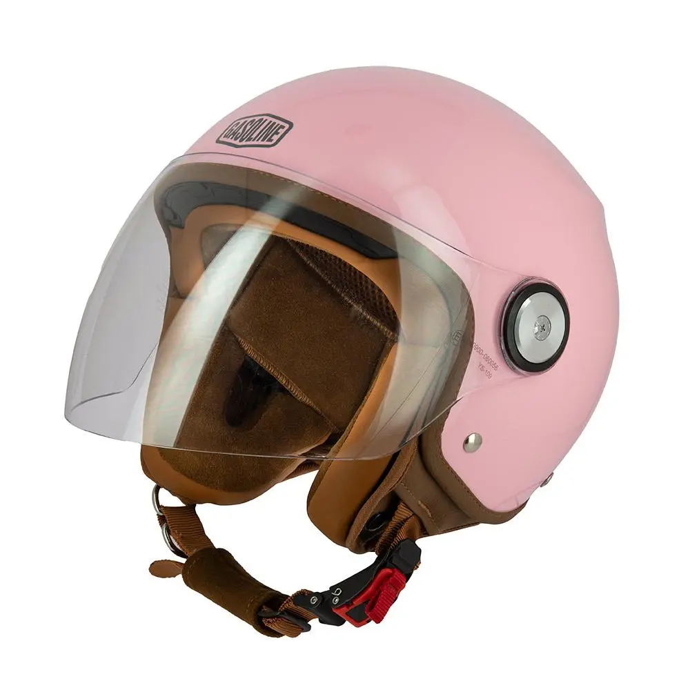 Casque moto jet Gasoline S100 Octane - Rose Brillant, léger et confortable