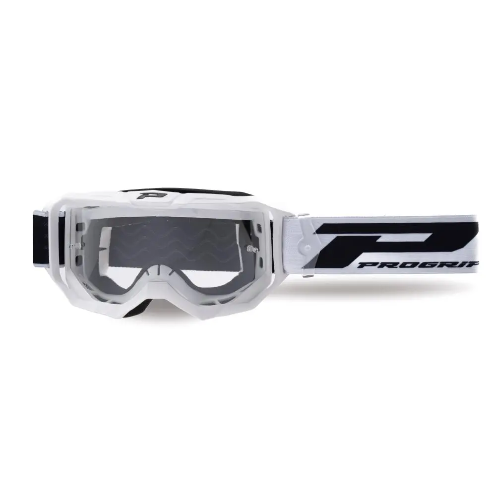 Masque Cross Progrip 3300 Vision Go Blanc Matt avec écran Clair