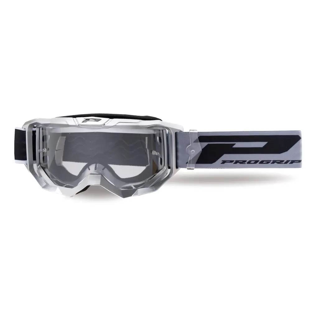 Masque Cross Progrip 3300 Vision Go Gris Matt avec écran clair