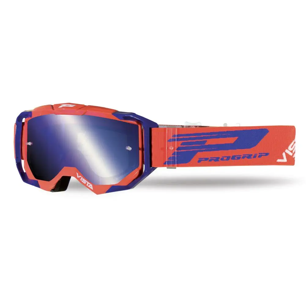 Masque Cross Progrip Vista 3303 Rouge Bleu avec écran Iridium