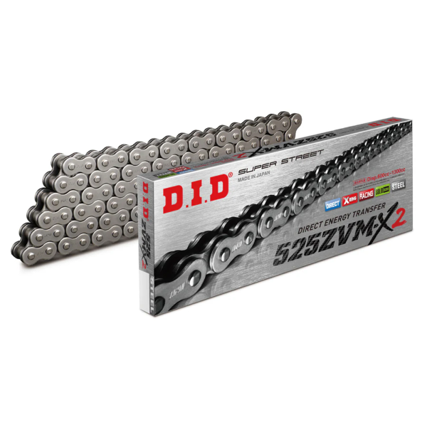 Chaîne DID Xring 525ZVMX2/114 ouverte avec maillon à rivet - vue 2
