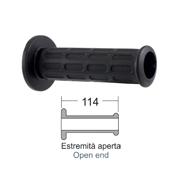 Caoutchouc de poignée Domino noir Ø 22 mm L. 118 mm fermé - vue 4