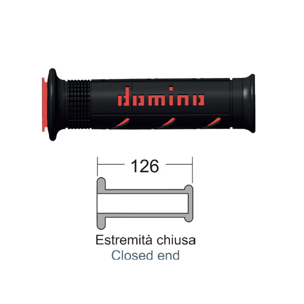 Caoutchouc de Poignée A250 Noir/Rouge Do Diamètre 22 mm. Longueur 126 mm Ouvert - vue 3