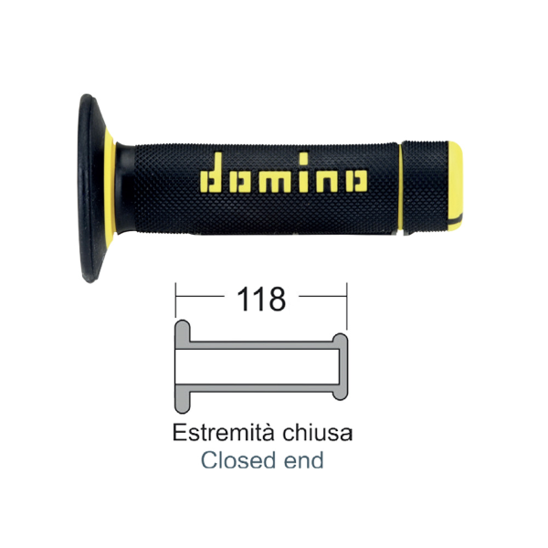 Caoutchouc de poignée Domino A020 Jaune/Noir Diamètre 22 mm Longueur 118 mm - vue 2