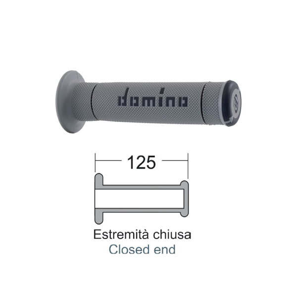 Caoutchouc de poignée Domino A240 gris/noir diamètre 22 mm longueur 125 mm fermé - vue 3