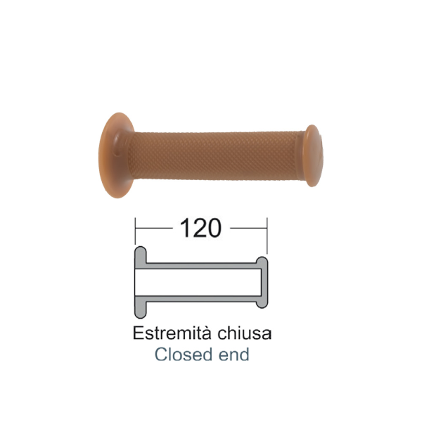 Caoutchouc de Poignée Orange Café Racer Domino Diamètre 22 mm Longueur 128 mm Fermé - vue 2