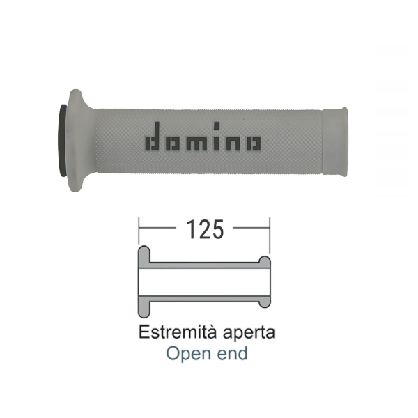 Caoutchouc de poignée Domino A010 gris/noir diamètre 22 mm longueur 125 mm ouvert - vue 2
