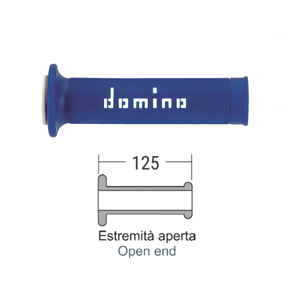 Caoutchouc de Poignée Domino A010 Bleu/Blanc Diamètre 22 mm Longueur 125 mm Ouvert - vue 3