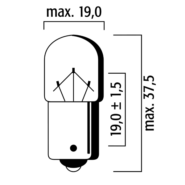 Ampoule-lampe standard 12V 10W culot BAU15S norme RY10W graisseur orange (feu de position) (ergot decale) (vendu a l unite) -Flosser - vue 4