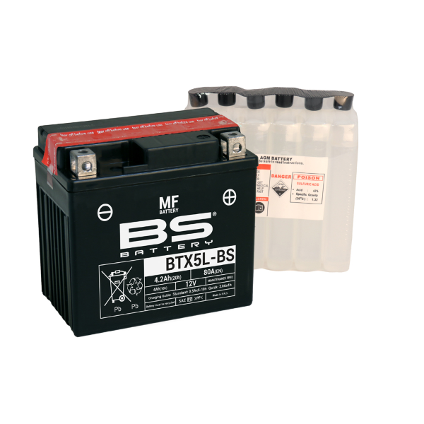 Batterie BTX5L-BS avec pack acide BS BATTERY - vue 2