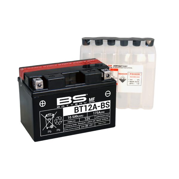 Batterie BT12A-BS avec pack acide BS Battery - vue 2