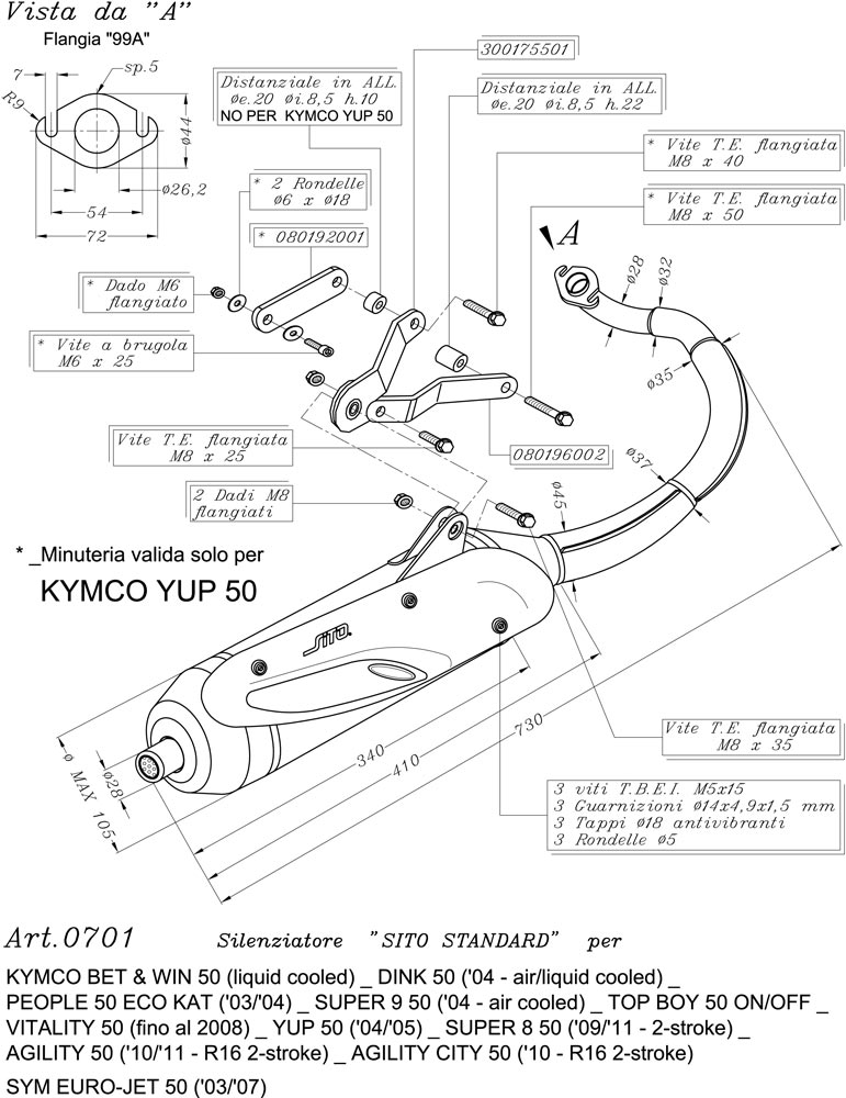 Pot d'échappement LEOVINCE SITO Plus pour Kymco Agility 50 2T 16 pouces / SYM Euro Jet 50 - vue 6