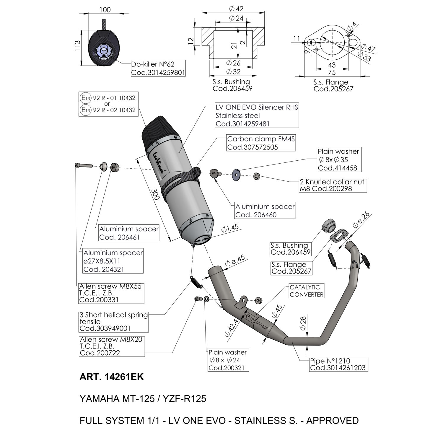 Silencieux LeoVince SBK Inox Lv One Ligne d'échappement complète 1/1 Evo - vue 5
