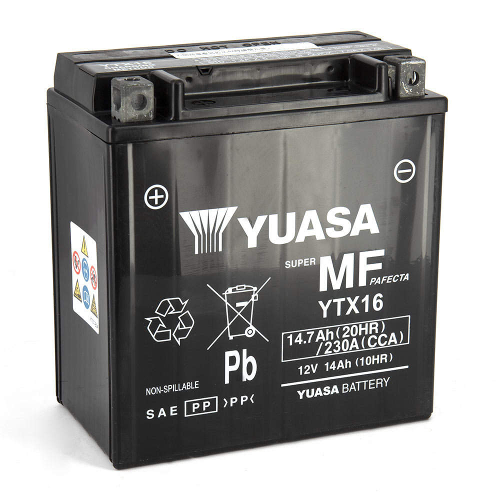 Batterie moto YTX16 Yuasa - vue 4