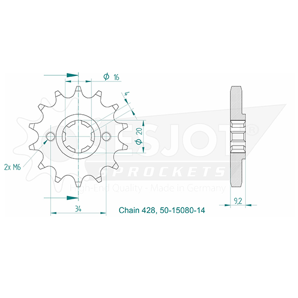 Pignon Esjot 14Z PAS 428 - vue 2