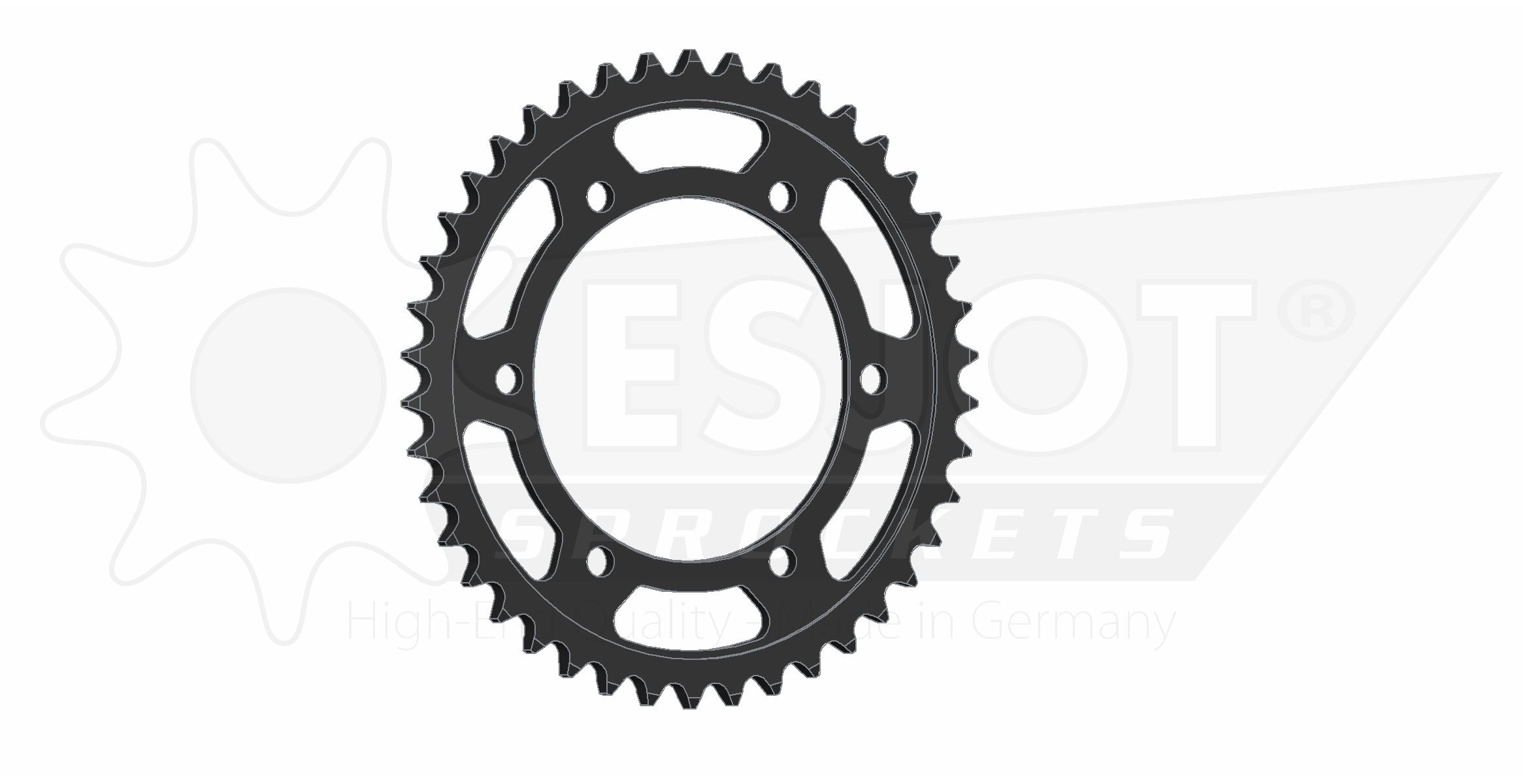 Couronne Esjot 42 dents pas 525 diamètre intérieur 121 entraxe 140 - vue 3