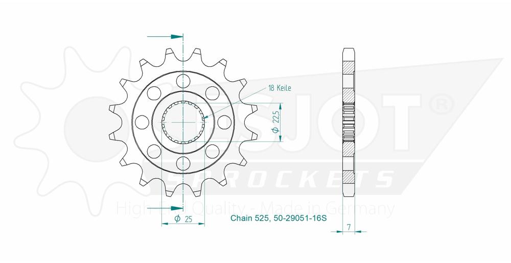 Pignon Supersprox PSB 50-29051-16S - vue 2