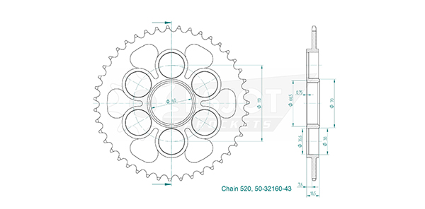 Couronne SUPERSPROX 50-32160-43 - vue 2