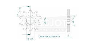 Pignon ESJOT TT Sherco 520 10 dents - vue 3