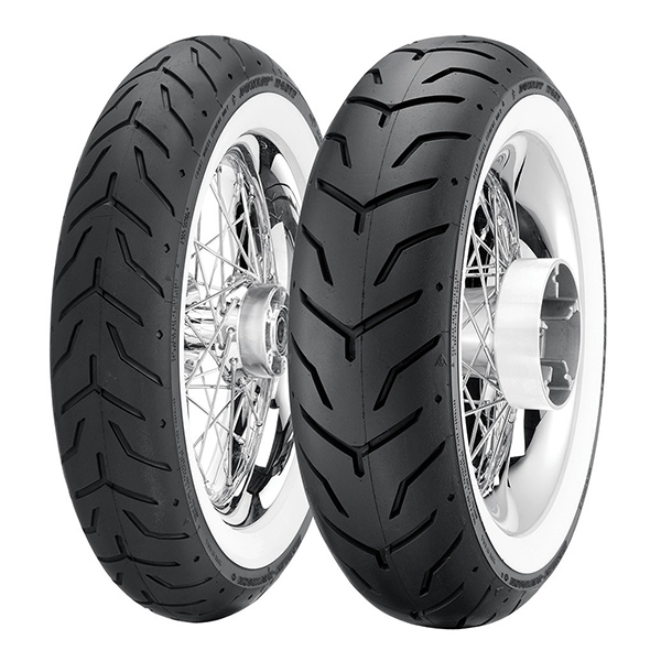 Pneu Route Dunlop D404 150/80 B 16 71H TT Flanc Blanc Large - vue 3