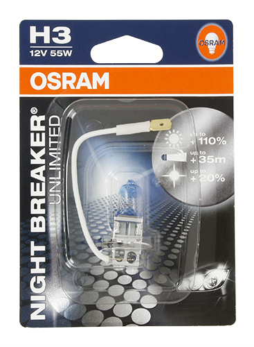 Ampoule H3 12V 55W Osram Night Breaker Laser - vue 2