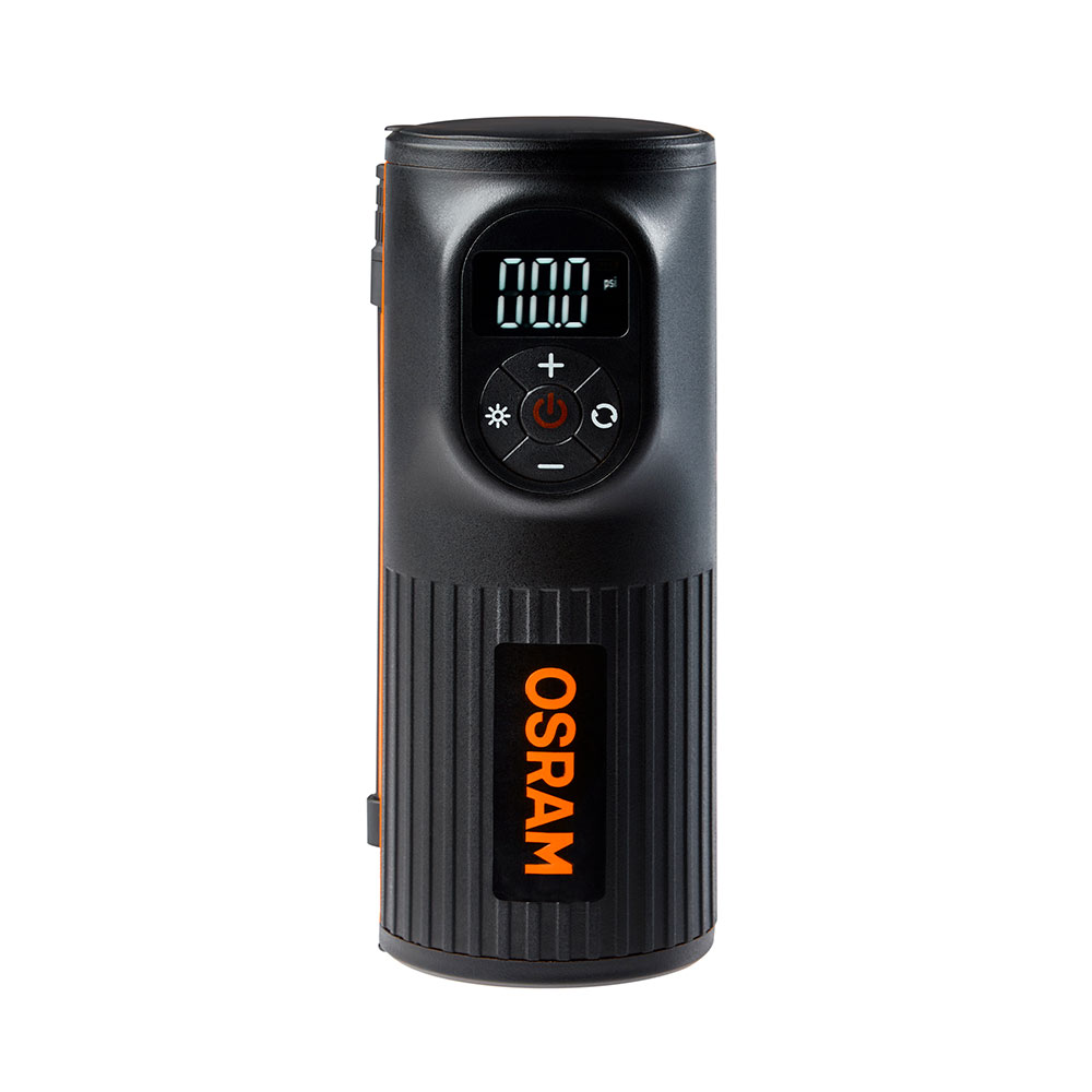 Compresseur rechargeable OSRAM Tyre Inflate 2000 12V avec éclairage, batterie de secours et support vélo - vue 3