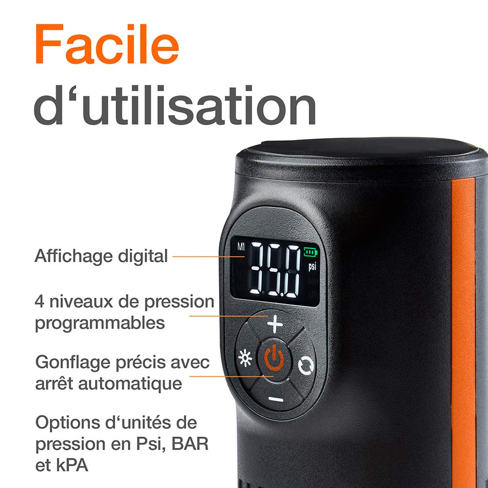 Compresseur rechargeable OSRAM Tyre Inflate 2000 12V avec éclairage, batterie de secours et support vélo - vue 8